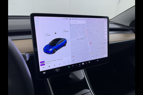 Tesla Model 3 SR+ 325PK Trekhaak AutoPilot Leer PanoramaDak Adaptive Cruise Lmv 18" Camera's Elektr.-Stuur+Stoelen+Spiegels+Geheugen+Easy-Entr Soh 83% Ecc Navi Led DAB Voorverwarmen interieur via App Keyless One-Pedal-Drive 1.000KG Trekgewicht 1e Eigenaar Origineel Nederlandse Auto Fabrieksgarantie op Accu en Motor tot 160.000km/04-12-2027