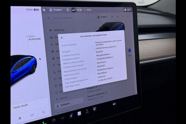 Tesla Model 3 SR+ 325PK Trekhaak AutoPilot Leer PanoramaDak Adaptive Cruise Lmv 18" Camera's Elektr.-Stuur+Stoelen+Spiegels+Geheugen+Easy-Entr Soh 83% Ecc Navi Led DAB Voorverwarmen interieur via App Keyless One-Pedal-Drive 1.000KG Trekgewicht 1e Eigenaar Origineel Nederlandse Auto Fabrieksgarantie op Accu en Motor tot 160.000km/04-12-2027