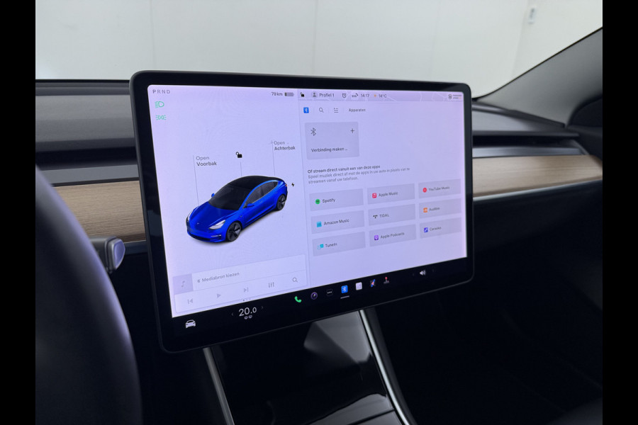 Tesla Model 3 SR+ 325PK Trekhaak AutoPilot Leer PanoramaDak Adaptive Cruise Lmv 18" Camera's Elektr.-Stuur+Stoelen+Spiegels+Geheugen+Easy-Entr Soh 83% Ecc Navi Led DAB Voorverwarmen interieur via App Keyless One-Pedal-Drive 1.000KG Trekgewicht 1e Eigenaar Origineel Nederlandse Auto Fabrieksgarantie op Accu en Motor tot 160.000km/04-12-2027