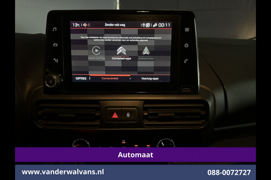 Citroën Berlingo 1.2 PureTech 130pk Automaat L1H1 Benzine Euro6 Airco | 3-Zits | 2x Zijdeur | Navigatie | Camera Apple Carplay, Android Auto, Cruisecontrol, Parkeersensoren, Bijrijdersbank