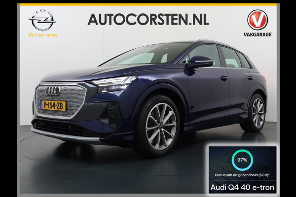 Audi Q4 e-tron 40 204pk AUT. 82kWh Advanced Launch Ed. SOH 97% Warmtepomp Matrix-Led Adaptive-Cruis Audi-Sound System Apple Carplay Android Aut 3 fase laden Stoelverwarming Lmv 20" DAB Bluetooth Elek.Achterklep € 63.000 nieuw Origineel Nederlandse Auto