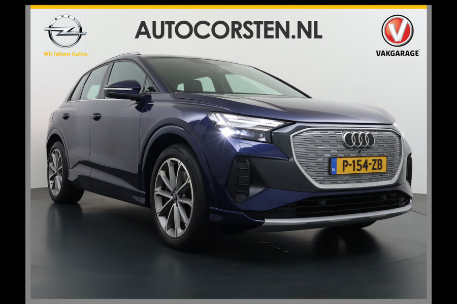 Audi Q4 e-tron 40 204pk AUT. 82kWh Advanced Launch Ed. SOH 97% Warmtepomp Matrix-Led Adaptive-Cruis Audi-Sound System Apple Carplay Android Aut 3 fase laden Stoelverwarming Lmv 20" DAB Bluetooth Elek.Achterklep € 63.000 nieuw Origineel Nederlandse Auto