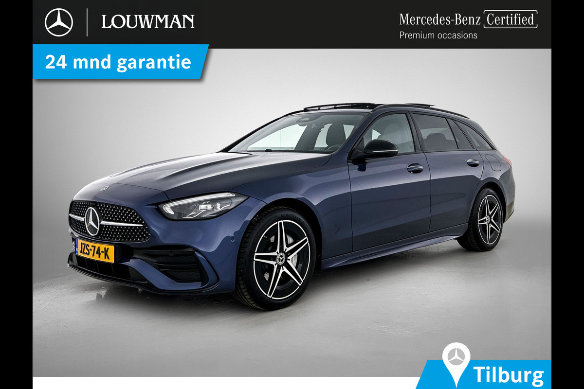 Mercedes-Benz C-Klasse Estate 300 e AMG Plug-In Hybride AMG Line | Night Pakket | Trekhaak | Panorama Schuif-Kanteldak | Advanced Soundsystem | Dodehoek Assist. Inclusief 24 maanden MB Certified garantie voor Europa.