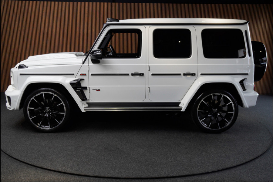 Mercedes-Benz G-Klasse BRABUS 800 Massage Burmester PTS 360° Camera Leer Navi Stoelventilatie Stoelverwarming voor en achter Climate voor & achter Memory seats Distronic Plus Elektr. bedienb. schuif-/ kanteldak PTS LM velgen
