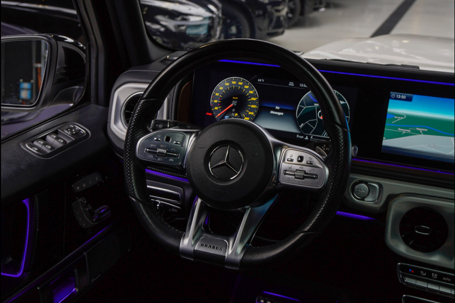 Mercedes-Benz G-Klasse BRABUS 800 Massage Burmester PTS 360° Camera Leer Navi Stoelventilatie Stoelverwarming voor en achter Climate voor & achter Memory seats Distronic Plus Elektr. bedienb. schuif-/ kanteldak PTS LM velgen