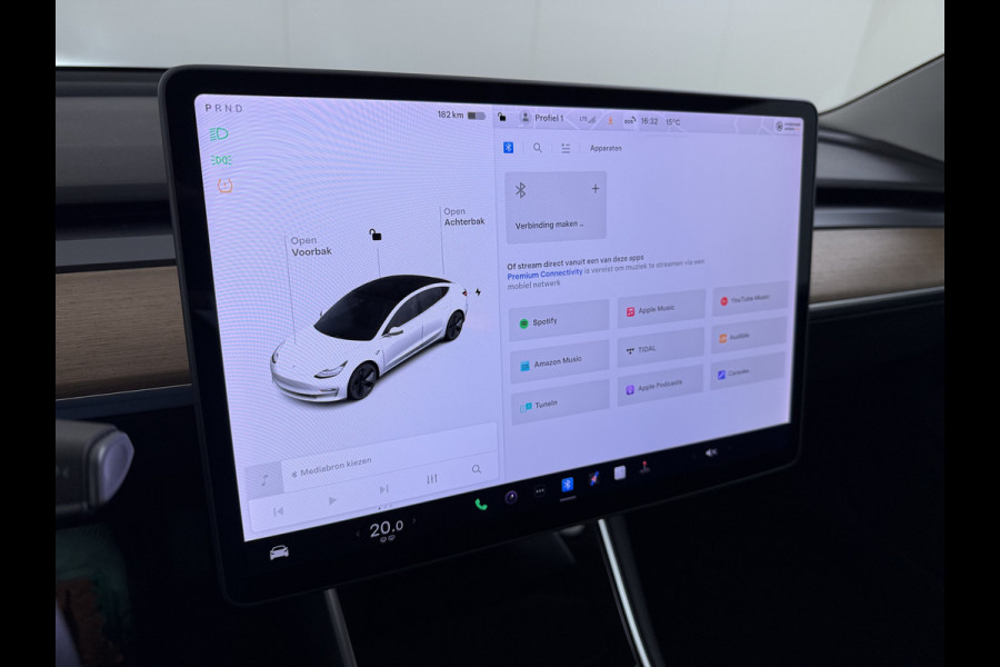 Tesla Model 3 RWD SR Plus 325PK LFP Accu AutoPilot Leer Pano-Dak Adaptive-Cruise Camera's Elektr.-Stuur+Stoelen+Spiegels+Geheugen+Easy-Entry+V Navi LED DAB Voorverwarmen Keyless One-Pedal-Drive Lmv 18" SOH 89% 1e Eigenaar Origineel Nederlandse Auto Fabrieks Garantie op Accu en Motor tot 4-12-2028/160.000km
