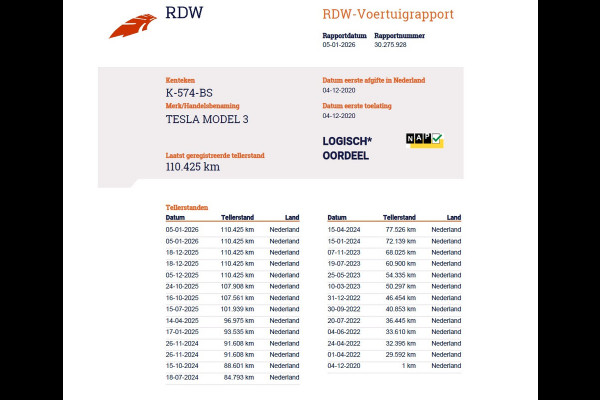 Tesla Model 3 RWD SR Plus 325PK LFP Accu AutoPilot Leer Pano-Dak Adaptive-Cruise Camera's Elektr.-Stuur+Stoelen+Spiegels+Geheugen+Easy-Entry+V Navi LED DAB Voorverwarmen Keyless One-Pedal-Drive Lmv 18" SOH 89% 1e Eigenaar Origineel Nederlandse Auto Fabrieks Garantie op Accu en Motor tot 4-12-2028/160.000km