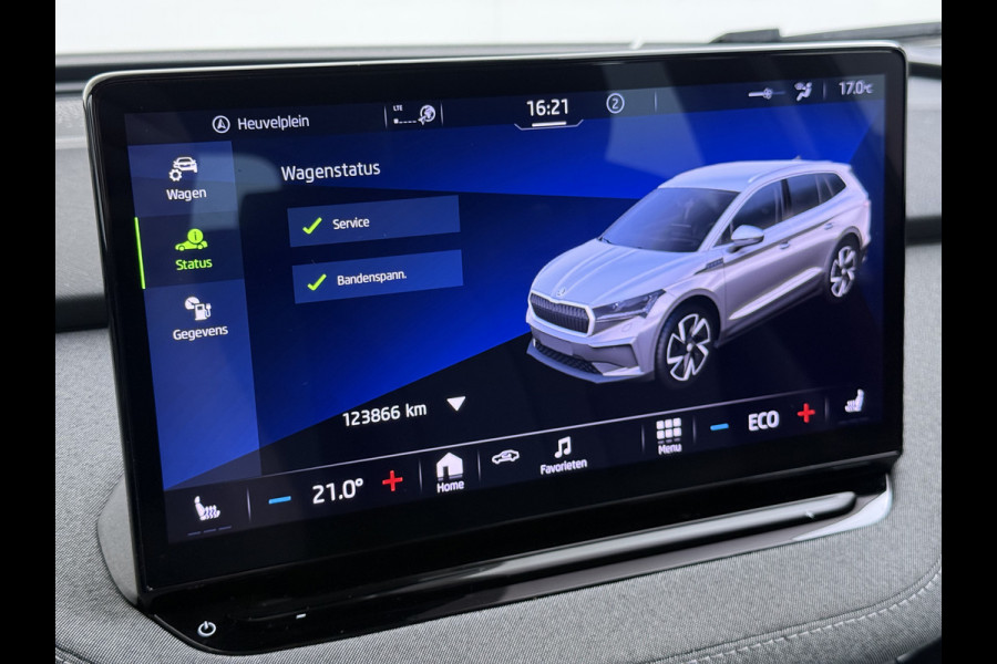 Škoda ENYAQ iV 80 Trekhaak Adap.Cruise 3 Fase Warmtepomp Camera Apple Carplay/Android Auto Navi Ecc Pdc Assistentie+Climate Pakket Led Lmv Stoel+Stuurverwarming Lane Assist File Assistent Bluetooth Isofix Keyless-go Connected services Dodehoek detector 1e Eigenaar Origineel Nederlandse Auto 1.000KG Trekgewicht