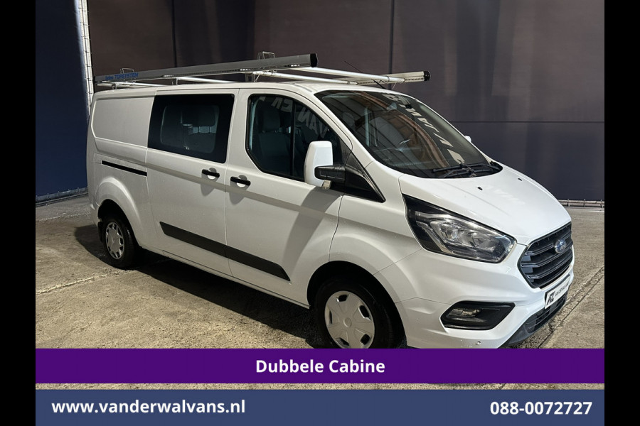 Ford Transit Custom 2.0 TDCI 131pk L2H1 Dubbele Cabine Inrichting Euro6 Airco | 5-Zits | Imperiaal | 2800kg Trekhaak | LED Cruisecontrol, Stoelverwarming, Parkeersensoren, Achterklep
