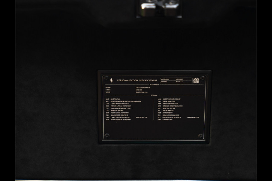 Ferrari 812 GTS 6.5 V12 HELE | Carbon | Pass. Display | Lift | JBL | Surround view