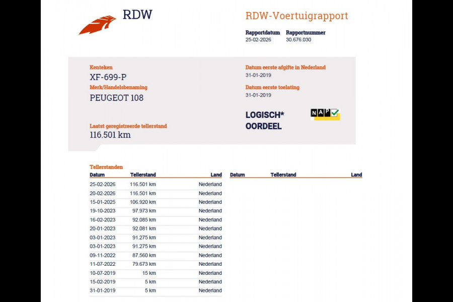 Peugeot 108 1.0I e-VTi 5Drs Airco Bluetooth Elektrische Ramen Centrale Vergrendeling Afstandbediend Active Mistlampen Led Isofix ESP Stuurbekrachtiging Pack Premium Origineel Nederlandse Auto Dealeronderhouden