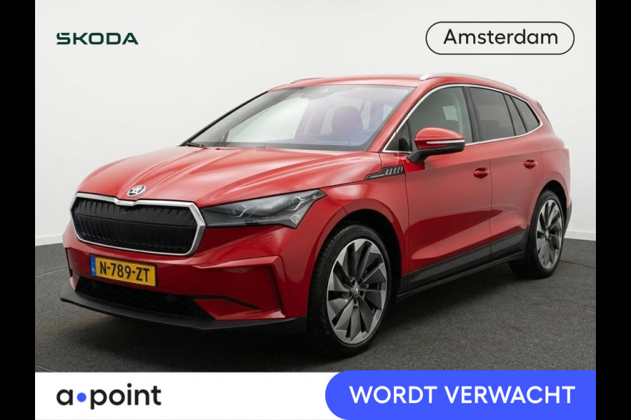 Škoda ENYAQ iV 80 204pk | SoH 90% | Lederen bekleding | Trekhaak |  Stoelverwarming | Adaptieve cruise controle | 21 inch Lichtmetalen velgen | Warmtepomp |