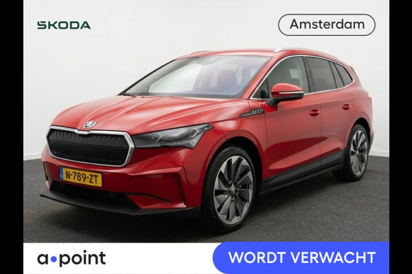 Škoda ENYAQ iV 80 204pk | SoH 90% | Lederen bekleding | Trekhaak |  Stoelverwarming | Adaptieve cruise controle | 21 inch Lichtmetalen velgen | Warmtepomp |