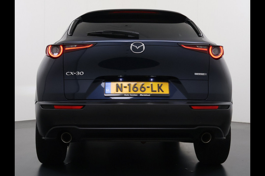 Mazda CX-30 2.0I 187PK Automaat e-Hybrid Luxury Leder Bose®-Audio Adap.Cruise Apple Carplay/Android Auto Navi Ecc Camera Head-Up Display Sky Pdc Elek.Stoel Stoel+Stuurverwarming Elek.Achterklep Dodehoek detector Rijstrooksensor 1e Eigenaar Origineel Nederlandse Auto Zeer compleet!