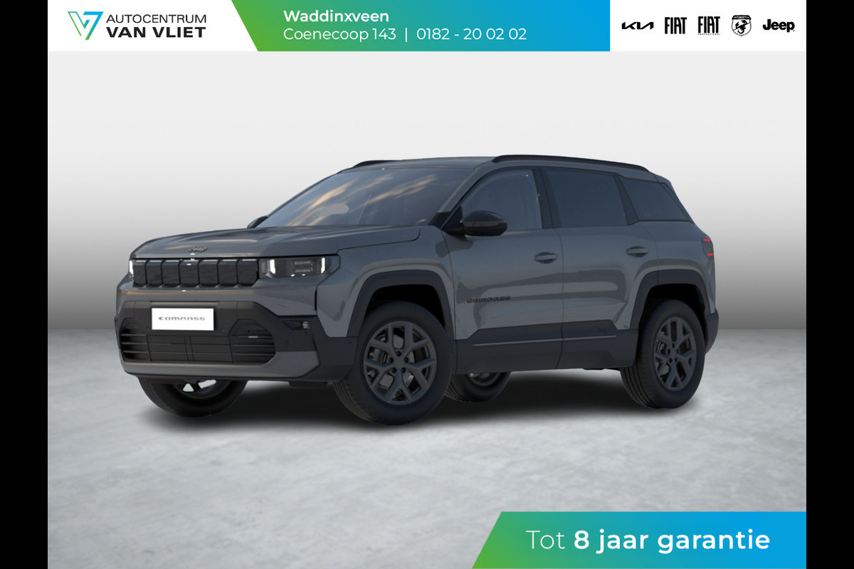 Jeep Compass 1.2 e-Hybrid First Edition | Uit voorraad leverbaar | Adapt. Cruise | Camera | Carplay | 18" | Elektr. A-Klep | Navi | Winter Pack | Schuif/Kanteldak