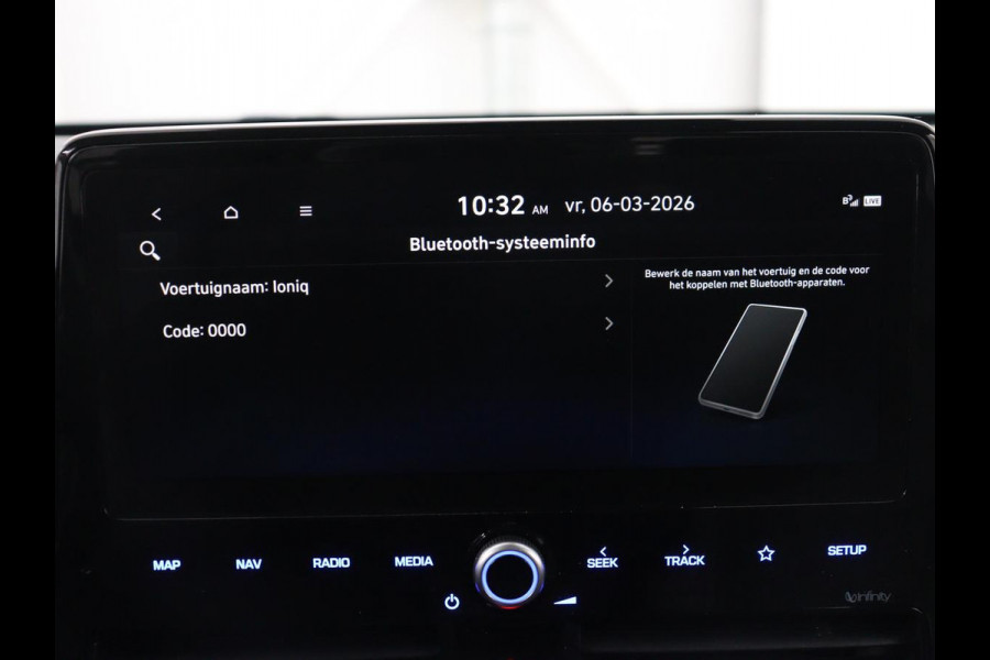 Hyundai IONIQ Premium EV 38 kWh | SOH 100% | Schuifdak | Stoelventilatie | Leder | Warmtepomp | Adaptive cruise | Camera | Achterbankverwarming | Carplay | Infinity Sound | Memory | Full LED | Keyless