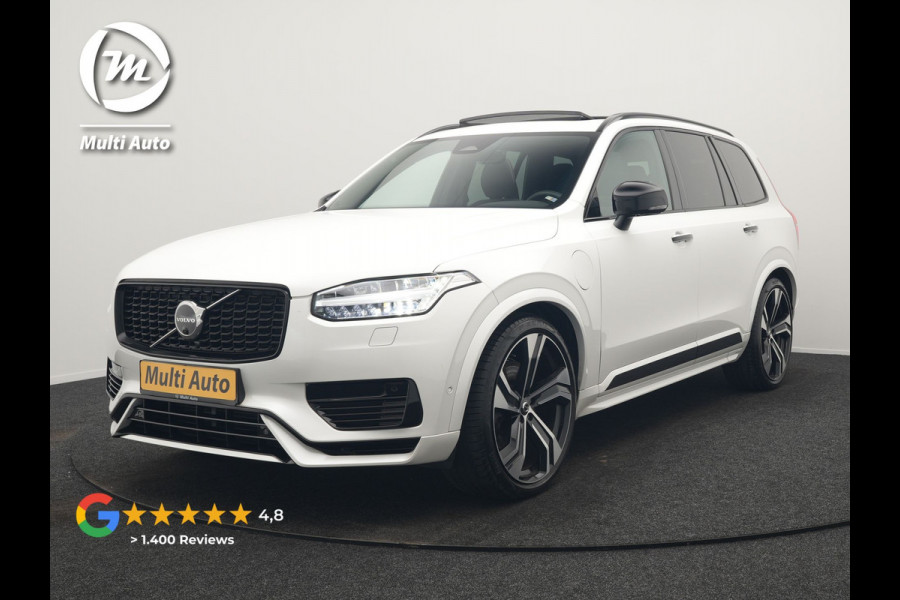 Volvo XC90 T8 Recharge AWD Ultimate Dark 7 Persoons LONG RANGE Plug In Hybrid 455pk Dealer O.H. PHEV | Trekhaak Af Fabriek | Panodak | Luchtvering | Adaptive Cruise | 360 Camera | Harman / Kardon | Lederen Sportstoelen Memory & Verwarmd | Google Assistent | Keyless | 22"L.M |