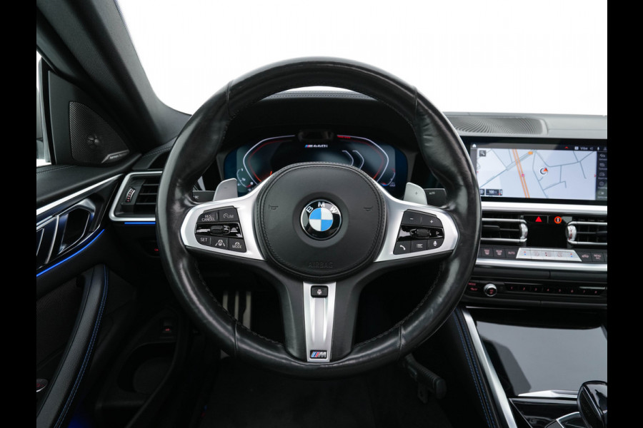 BMW 4 Serie Coupé M440i xDrive High Executive Aut. *PANO | LEATHER | HARMAN/KARDON | HEAD-UP | LASER-LED | ADAPTIVE-CRUISE | TOPVIEW | MEMORY-PACK | KEYLESS | HEATED-SPORTSEATS | DAB+ | DIGI-COCKPIT | SHIFTPADDLES | TOWBAR | 19''ALU*