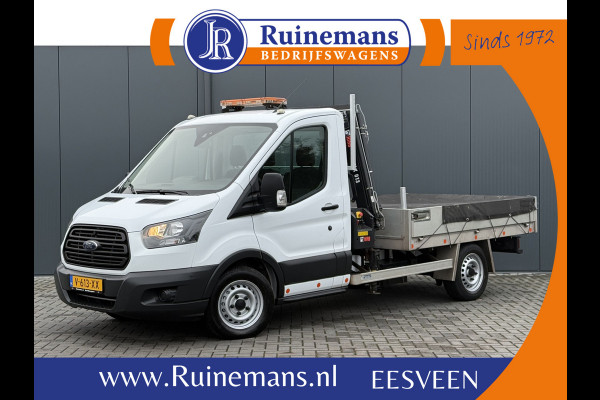 Ford Transit 2.0 TDCI EURO 6 / PICK UP / HIAB KRAAN T-CLX 013 / 2.7 TONS TREKHAAK / 34.988 KM! / 1e EIG. / 3-ZITS / AIRCO / ZEER NETJES