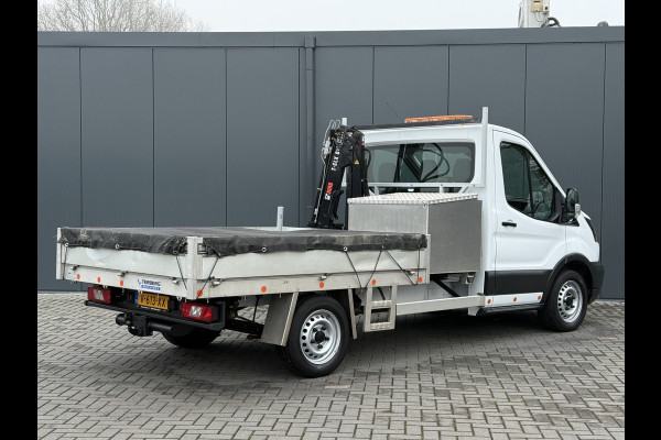 Ford Transit 2.0 TDCI EURO 6 / PICK UP / HIAB KRAAN T-CLX 013 / 2.7 TONS TREKHAAK / 34.988 KM! / 1e EIG. / 3-ZITS / AIRCO / ZEER NETJES