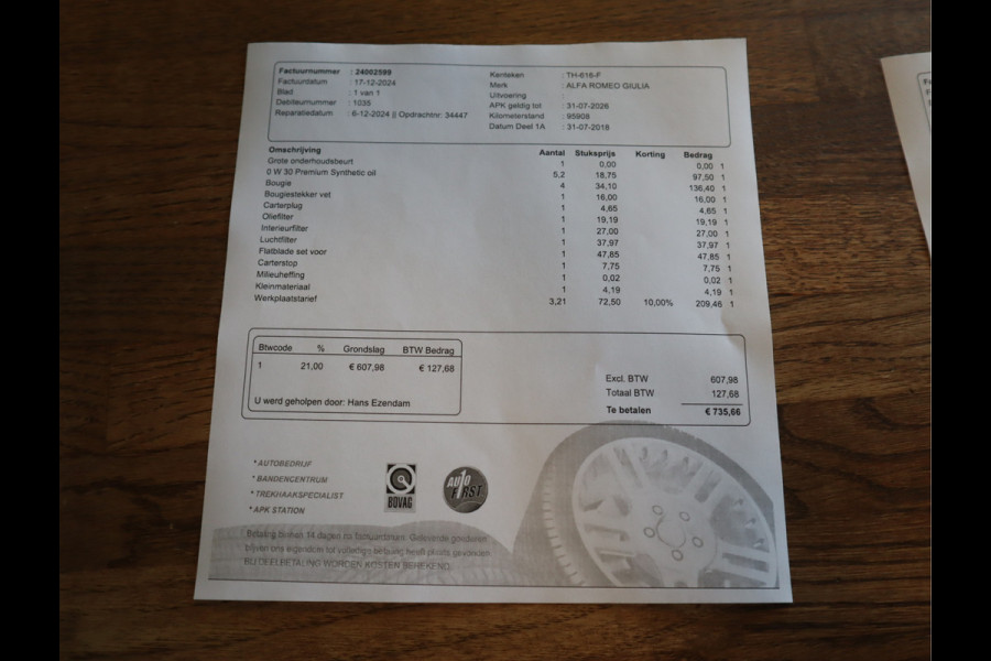 Alfa Romeo Giulia 2.0T Super Adaptive CC / Navi/ Camera /Pdc / Carplay /Stoel/Stuurverw / Automaat