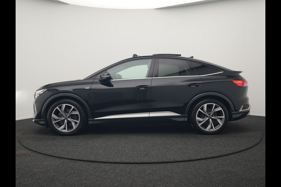 Audi Q4 Sportback e-tron 50 Quattro S Line 77 kWh 300pk Dealer O.H. | Trekhaak Af Fabriek | Panodak | Adaptive Cruise | Head Up | Camera | Matrix LED | Lederen Sportstoelen Verwarmd | Sfeerverlichting | Apple Carplay | Keyless | Blis | 20"L.M | Navigatie |