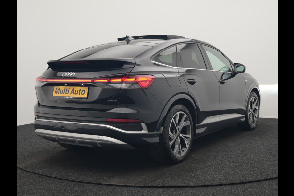 Audi Q4 Sportback e-tron 50 Quattro S Line 77 kWh 300pk Dealer O.H. | Trekhaak Af Fabriek | Panodak | Adaptive Cruise | Head Up | Camera | Matrix LED | Lederen Sportstoelen Verwarmd | Sfeerverlichting | Apple Carplay | Keyless | Blis | 20"L.M | Navigatie |