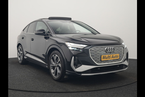 Audi Q4 Sportback e-tron 50 Quattro S Line 77 kWh 300pk Dealer O.H. | Trekhaak Af Fabriek | Panodak | Adaptive Cruise | Head Up | Camera | Matrix LED | Lederen Sportstoelen Verwarmd | Sfeerverlichting | Apple Carplay | Keyless | Blis | 20"L.M | Navigatie |