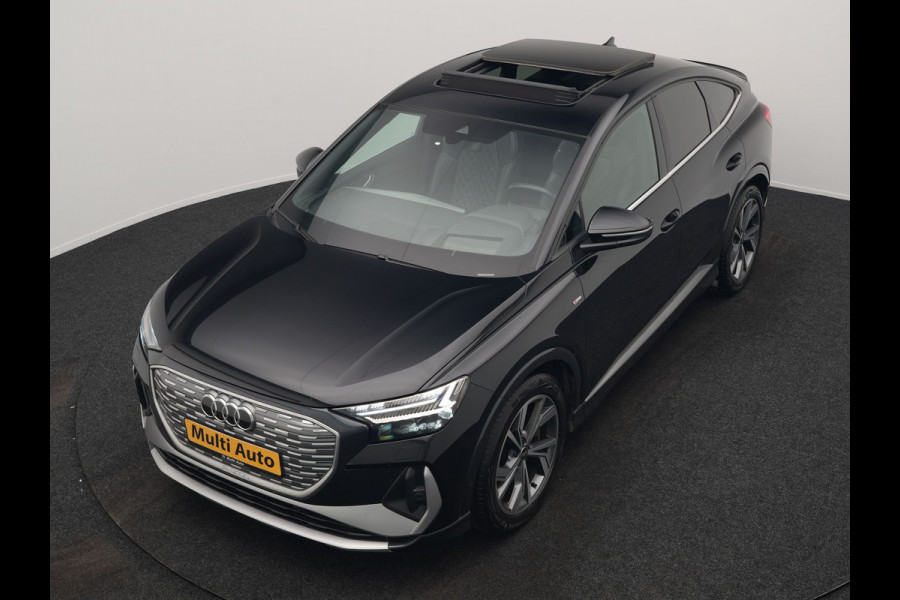 Audi Q4 Sportback e-tron 50 Quattro S Line 77 kWh 300pk Dealer O.H. | Trekhaak Af Fabriek | Panodak | Adaptive Cruise | Head Up | Camera | Matrix LED | Lederen Sportstoelen Verwarmd | Sfeerverlichting | Apple Carplay | Keyless | Blis | 20"L.M | Navigatie |