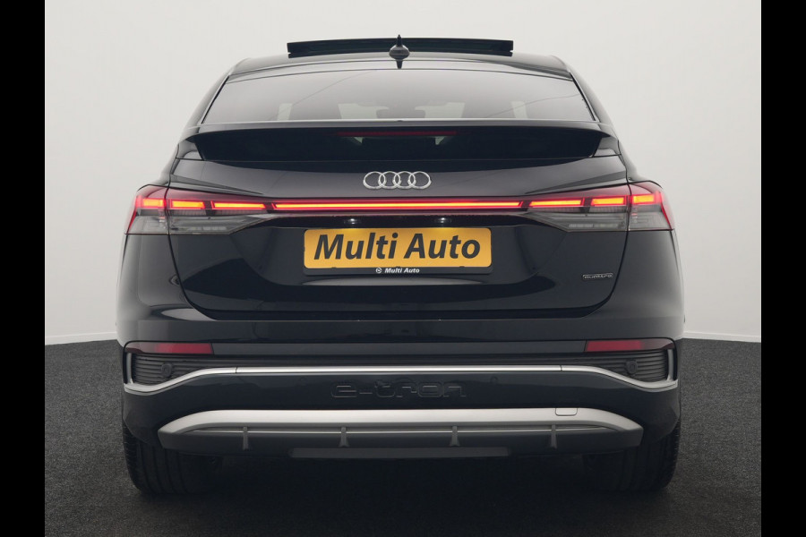 Audi Q4 e-tron 50 Quattro S Line 77 kWh 300pk Dealer O.H. | Trekhaak Af Fabriek | Panodak | Adaptive Cruise | Head Up | Camera | Matrix LED | Lederen Sportstoelen Verwarmd | Sfeerverlichting | Apple Carplay | Keyless | Blis | 20"L.M | Navigatie |