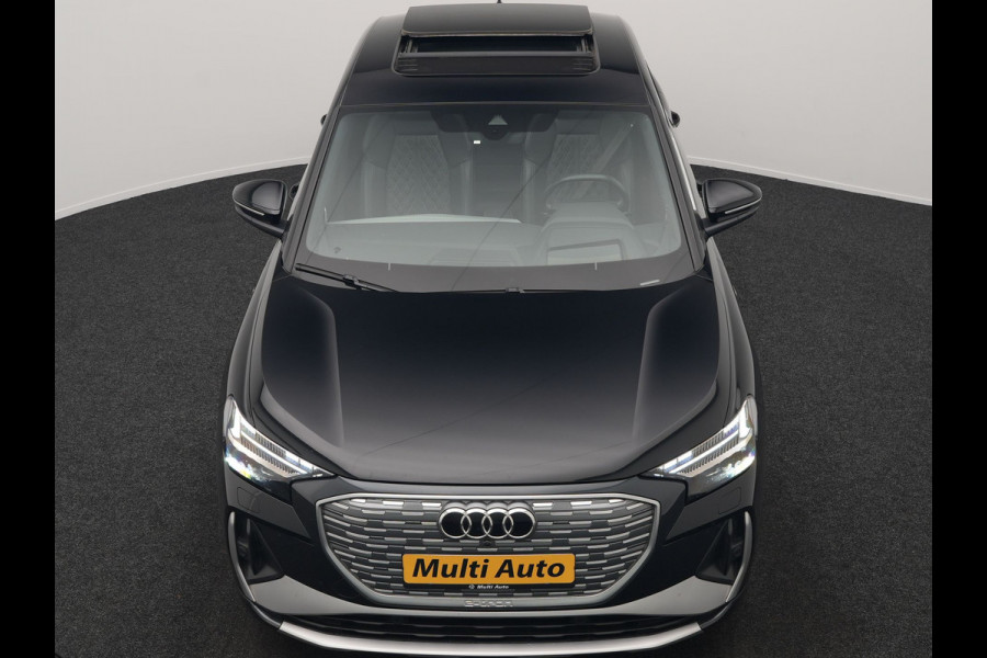 Audi Q4 e-tron 50 Quattro S Line 77 kWh 300pk Dealer O.H. | Trekhaak Af Fabriek | Panodak | Adaptive Cruise | Head Up | Camera | Matrix LED | Lederen Sportstoelen Verwarmd | Sfeerverlichting | Apple Carplay | Keyless | Blis | 20"L.M | Navigatie |