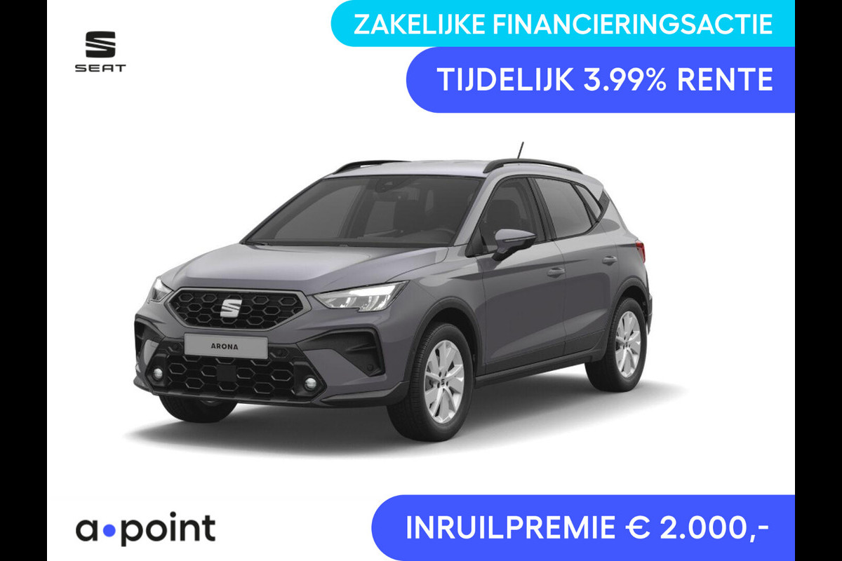 Seat Arona 1.0 EcoTSI Style Business Connect | Premium Lak 'Graphene Grey' | Verwarmbare voorstoelen | Achteruitrijcamera | Sensoren V+A | Vergroot Virtual Cockpit