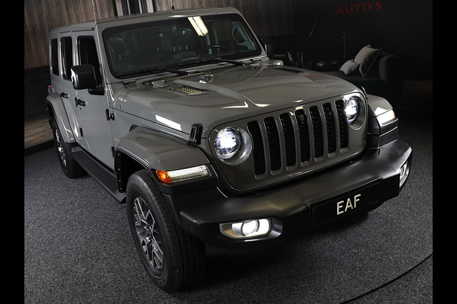 Jeep Wrangler Unlimited 4xe 380 Sahara / 360 Camera / Leder / Navi / Ecc / Elek Pakket / Led / Pdc / 18 Inch / TOPSTAAT