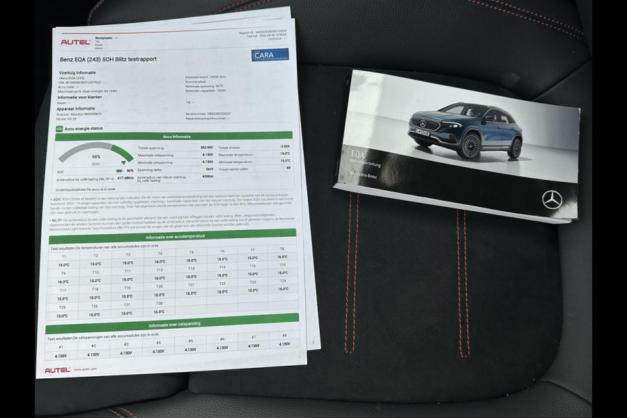 Mercedes-Benz EQA 250+ AMG Line 71 kWh SOH 98% | 15.000 KM !! UNIEKE KM-STAND | BOMVOLLE AUTO| | ELEKTRISCHE STOELEN MET GEHEUGEN | SFEERVERLICHTING | ELEKTRISCHE TREKHAAK | 360 CAMERA | RIJKLAAR GELEVERD MET 12 MND BOVAG GARANTIE