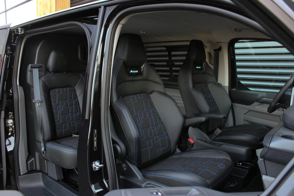 Ford Transit Custom 320 2.0 TDCI L2H1 MS-RT DC AWD DUBBEL CABINE BPM VRIJ / KUIPSTOELEN / DIRECT RIJDEN / NAVIGATIE / FULL BLACK