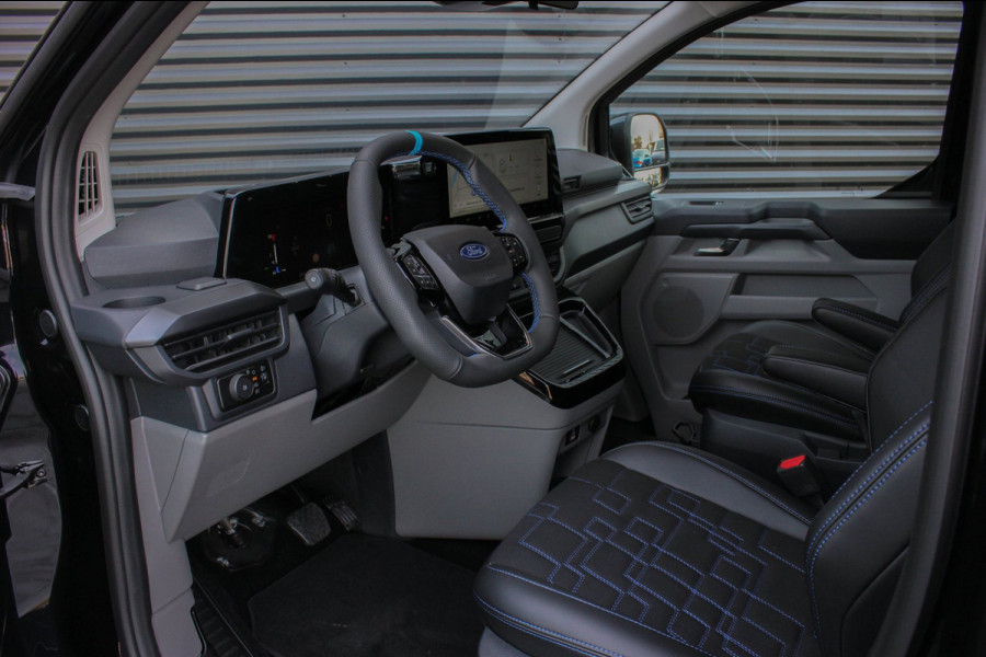 Ford Transit Custom 320 2.0 TDCI L2H1 MS-RT DC AWD DUBBEL CABINE BPM VRIJ / KUIPSTOELEN / DIRECT RIJDEN / NAVIGATIE / FULL BLACK