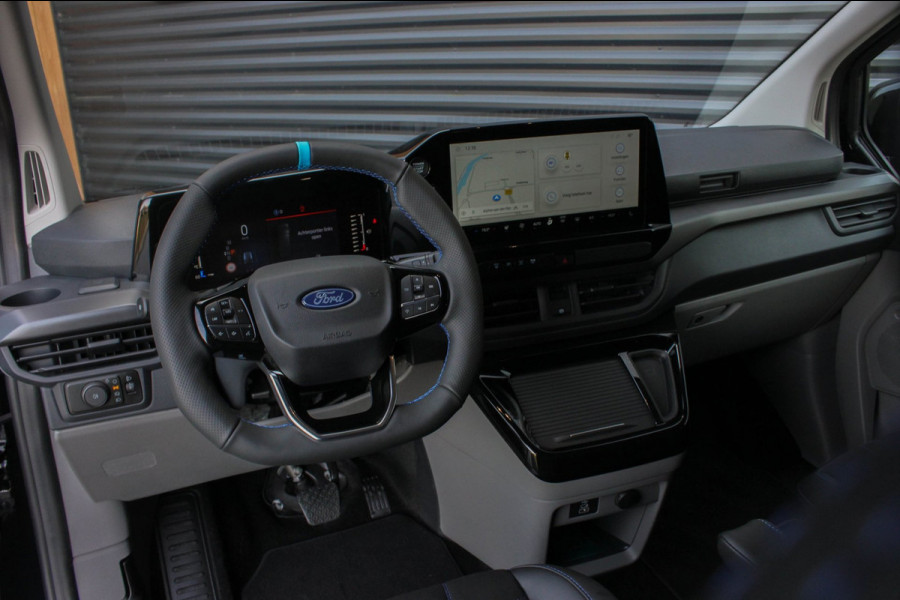 Ford Transit Custom 320 2.0 TDCI L2H1 MS-RT DC AWD DUBBEL CABINE BPM VRIJ / KUIPSTOELEN / DIRECT RIJDEN / NAVIGATIE / FULL BLACK