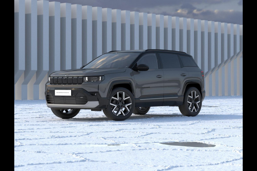 Jeep Compass First Edition 74 kWh | Uit voorraad leverbaar !| Adapt. Cruise | Camera | Carplay | 20" | Elektr. A-Klep | Navi | Winter Pack | Schuif/Kanteldak | Premium Pack | Conv. Pack | Warmtepomp