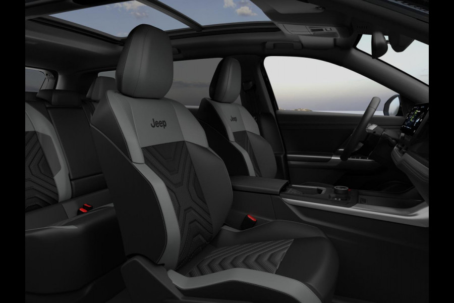 Jeep Compass First Edition 74 kWh | Uit voorraad leverbaar !| Adapt. Cruise | Camera | Carplay | 20" | Elektr. A-Klep | Navi | Winter Pack | Schuif/Kanteldak | Premium Pack | Conv. Pack | Warmtepomp