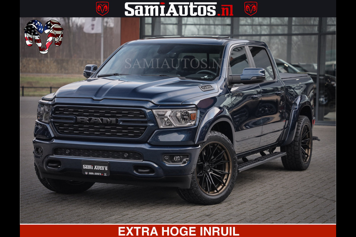 Dodge Ram SPORT | 5.7 V8 4x4 HEMI | PANORAMA DAK | GROOTSCHEM 12 INCH | LPG | Patriot Blue CREW CAB | DUBBELE CABINE | 5 PERSOONS | DC | VOORRAAD NR 2560 - 3327