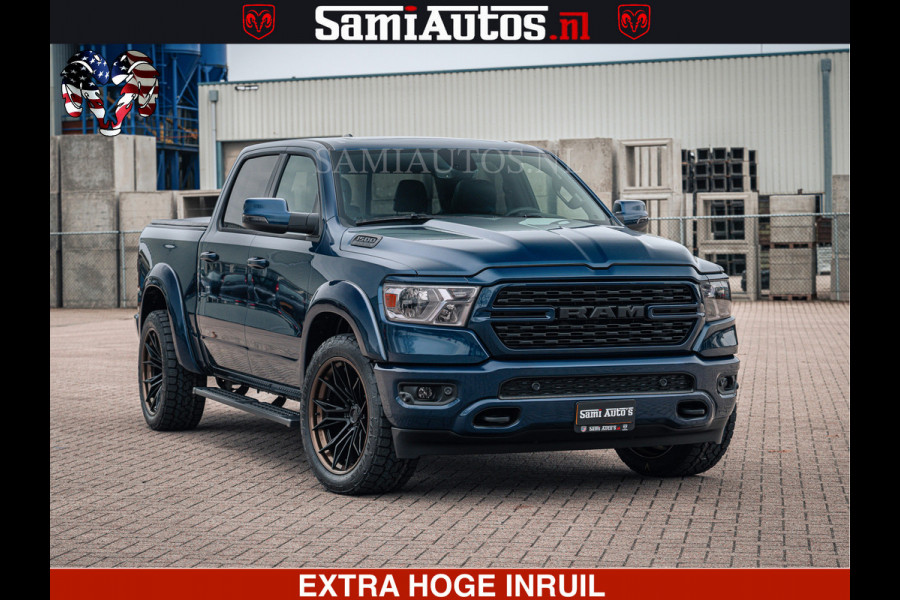 Dodge Ram SPORT | 5.7 V8 4x4 HEMI | PANORAMA DAK | GROOTSCHEM 12 INCH | LPG | Patriot Blue CREW CAB | DUBBELE CABINE | 5 PERSOONS | DC | VOORRAAD NR 2555 - 3325