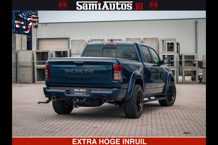 Dodge Ram SPORT | 5.7 V8 4x4 HEMI | PANORAMA DAK | GROOTSCHEM 12 INCH | LPG | Patriot Blue CREW CAB | DUBBELE CABINE | 5 PERSOONS | DC | VOORRAAD NR 2555 - 3325