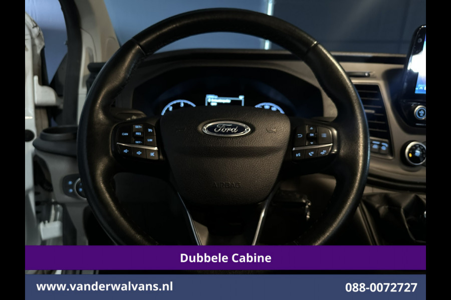 Ford Transit Custom 2.0 TDCI 170pk L2H1 Dubbele Cabine Euro6 Airco | 5-Zits | 2x Zijdeur | Camera | Navigatie | LED, Apple Carplay, Android Auto, Cruisecontrol, Verwarmde voorruit, Trekhaak, Parkeersensoren