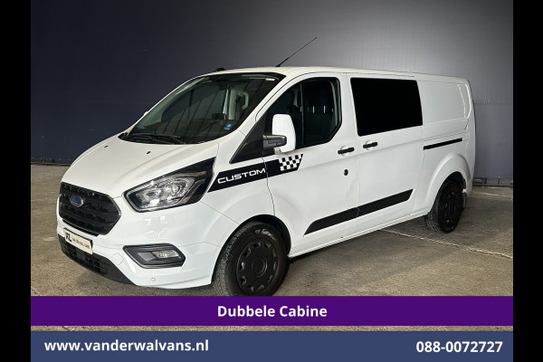 Ford Transit Custom 2.0 TDCI 170pk L2H1 Dubbele Cabine Euro6 Airco | 5-Zits | 2x Zijdeur | Camera | Navigatie | LED, Apple Carplay, Android Auto, Cruisecontrol, Verwarmde voorruit, Trekhaak, Parkeersensoren