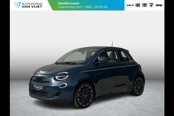Fiat 500E La Prima 42 kWh Fiat 500e La Prima Leder | 17" | Pack Winter | Schuif/Kantel dak | Subsidie € 2.000,-
