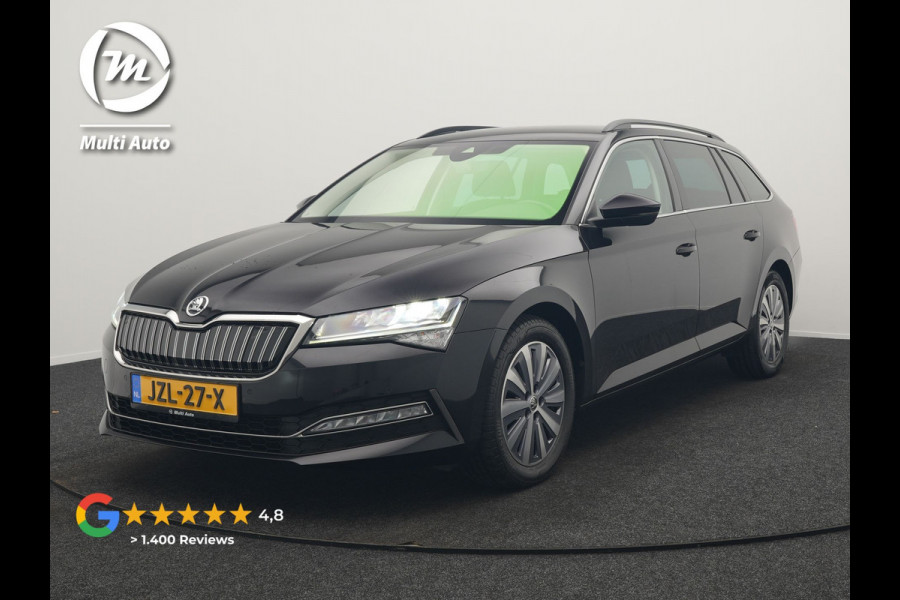 Škoda Superb Combi 1.4 TSI iV Business Edition Plus Plug In Hybrid 218pk PHEV | Trekhaak Af Fabriek | Crystal LED | Canton Audio | Sportstoelen & Stuur Verwarmd | Camera | Keyless | Cruise Control | Navigatie | Apple Carplay | Virtual | DAB | 17"L.M |