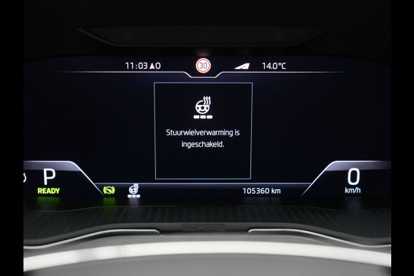 Škoda Superb Combi 1.4 TSI iV Business Edition Plus Plug In Hybrid 218pk PHEV | Trekhaak Af Fabriek | Crystal LED | Canton Audio | Sportstoelen & Stuur Verwarmd | Camera | Keyless | Cruise Control | Navigatie | Apple Carplay | Virtual | DAB | 17"L.M |