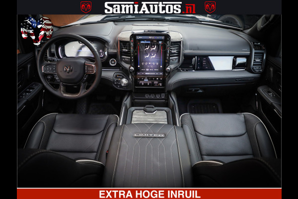 Dodge Ram Limited Night High Output 540HP 706Nm | Massage + Full Option | De Meest Luxe en Volle Pick-Up in zijn Klasse | Comfortabele Dubbele Cabine met Royale 5 Zitplaatsen | BPM vrij | Nu Leverbaar uit Voorraad | Voorraad Nr 2352 - 7649
