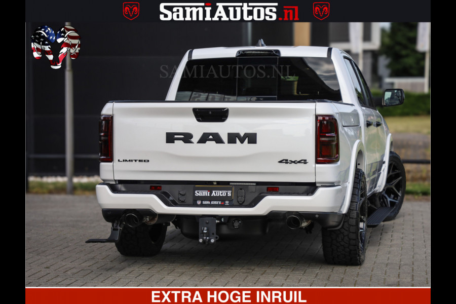Dodge Ram Limited Night High Output 540HP 706Nm | Massage + Full Option | De Meest Luxe en Volle Pick-Up in zijn Klasse | Comfortabele Dubbele Cabine met Royale 5 Zitplaatsen | BPM vrij | Nu Leverbaar uit Voorraad | Voorraad Nr 2352 - 7649