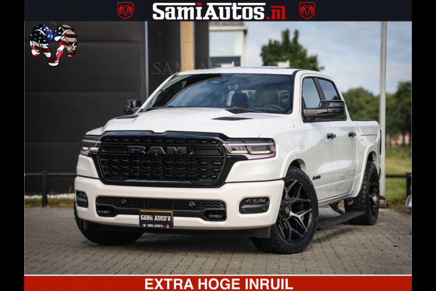 Dodge Ram Limited Night High Output 540HP 706Nm | Massage + Full Option | De Meest Luxe en Volle Pick-Up in zijn Klasse | Comfortabele Dubbele Cabine met Royale 5 Zitplaatsen | BPM vrij | Nu Leverbaar uit Voorraad | Voorraad Nr 2352 - 7649
